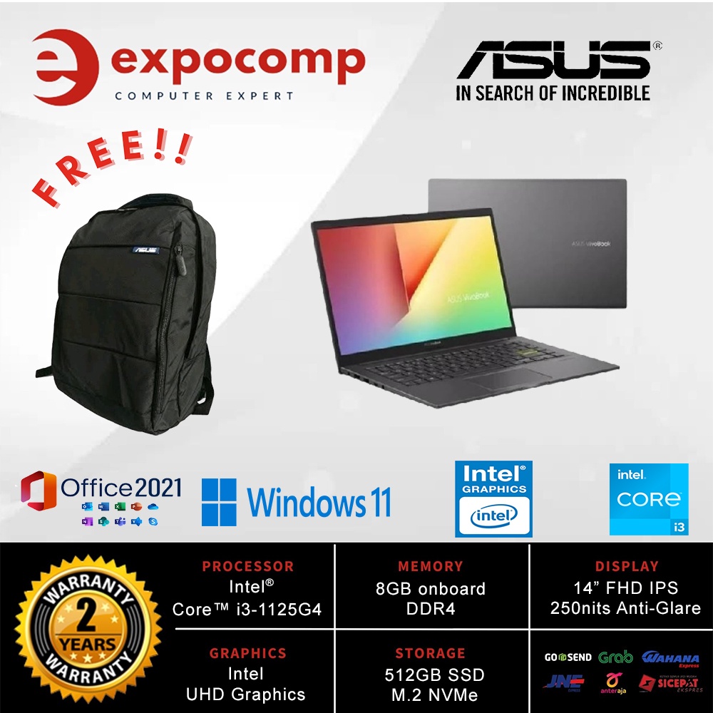 ASUS VivoBook Ultra 14 K413EA-VIPS351 BLACK CORE i3-1125G4