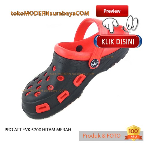 PRO ATT EVK 5700 HITAM MERAH sandal anak sandal bakpao ringan