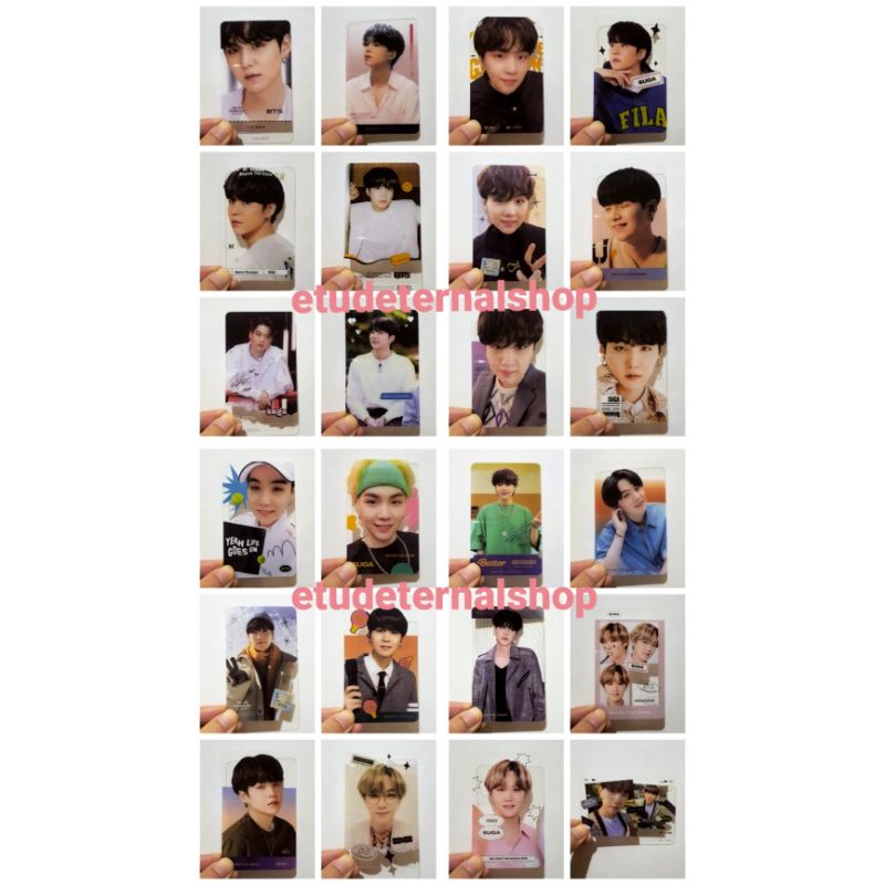 PC BTS Bangtan SUGA Min Yoongi Photocard Transparan