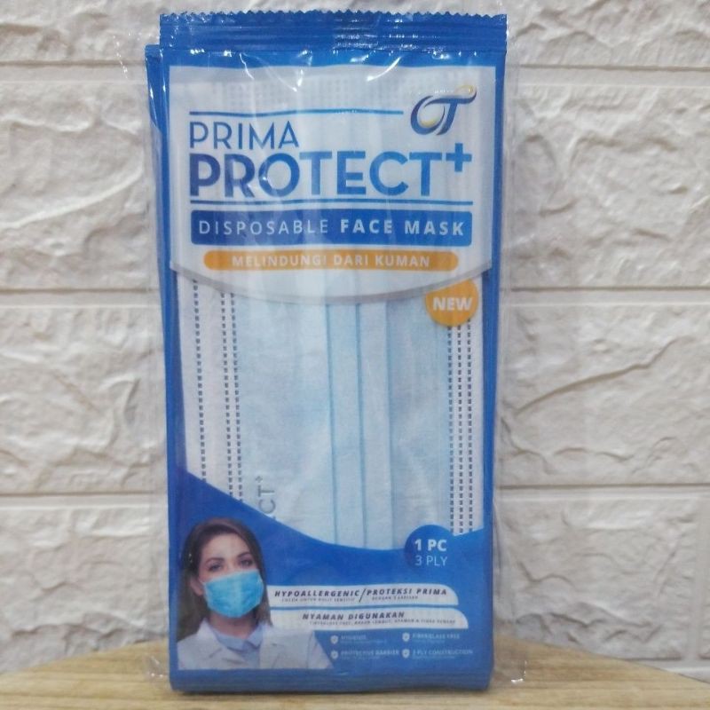 Masker 3 ply Prima Protect kemasan pack isi 10 pcs