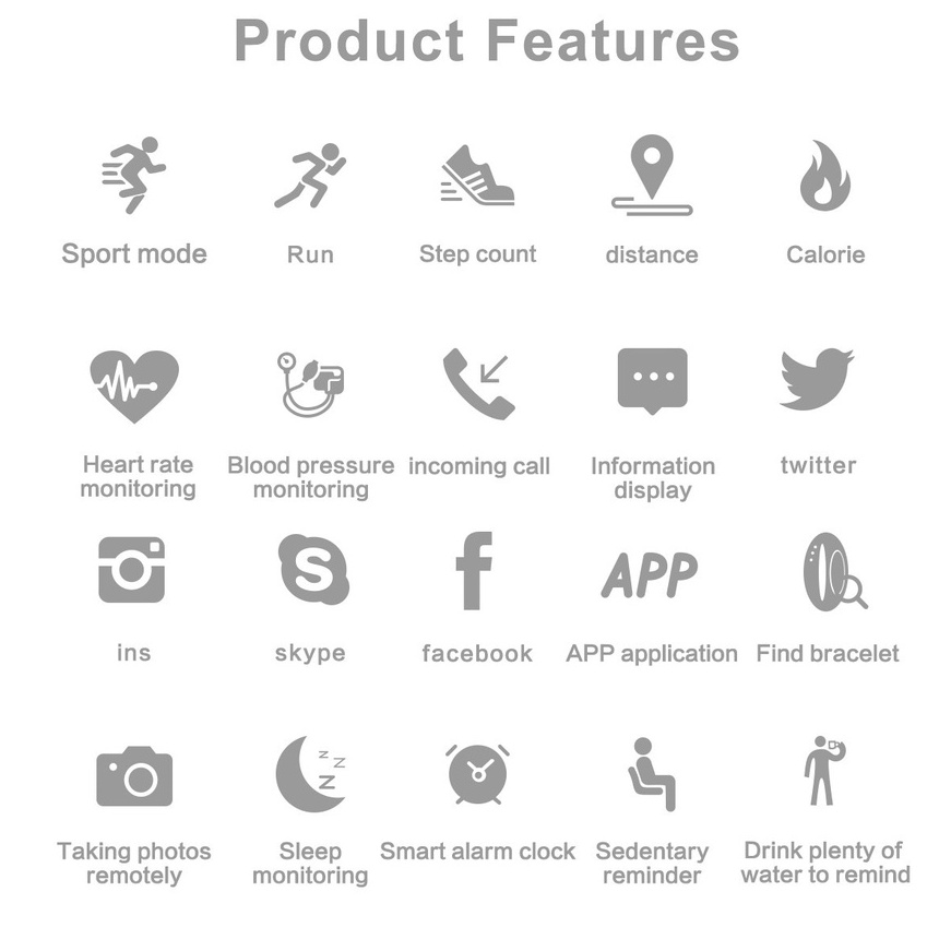 SKMEI M4 Smart Band Smartwatch Pria wanita Jam Tangan Pintar LED Bluetooth Heartrate Monitor M4 New M4 Smart Band Wristband Watch Fitness Tracker Bracelet Color Touch Sport Heart Rate Blood Pressure Monitor Men Women Sync for Android IOS Xiaomi Mi Band