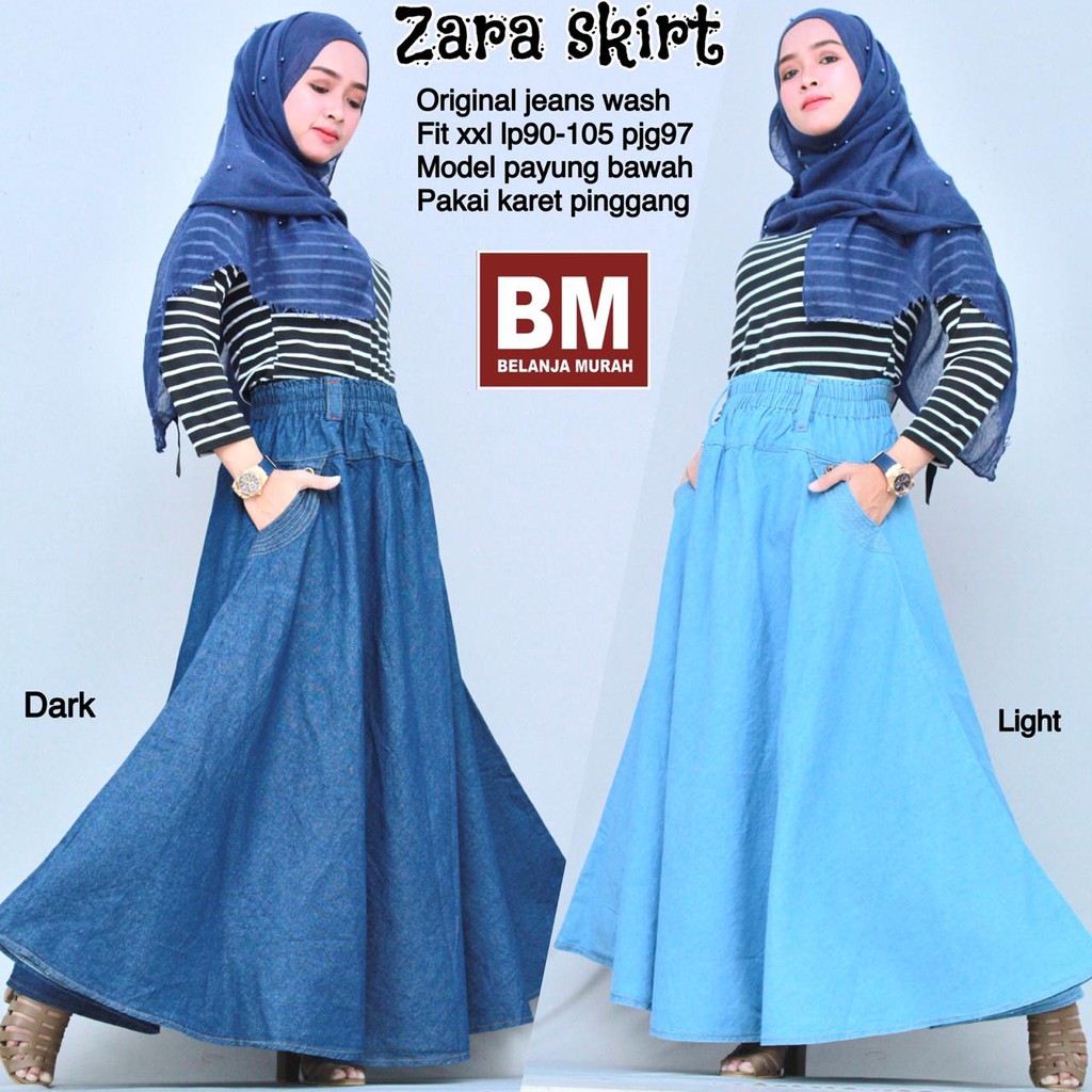 ZARA SKIRT ROK KLOK SUPER MAYUNG JEANS WASH HQ KEKINIAN PREMIUM MURAH