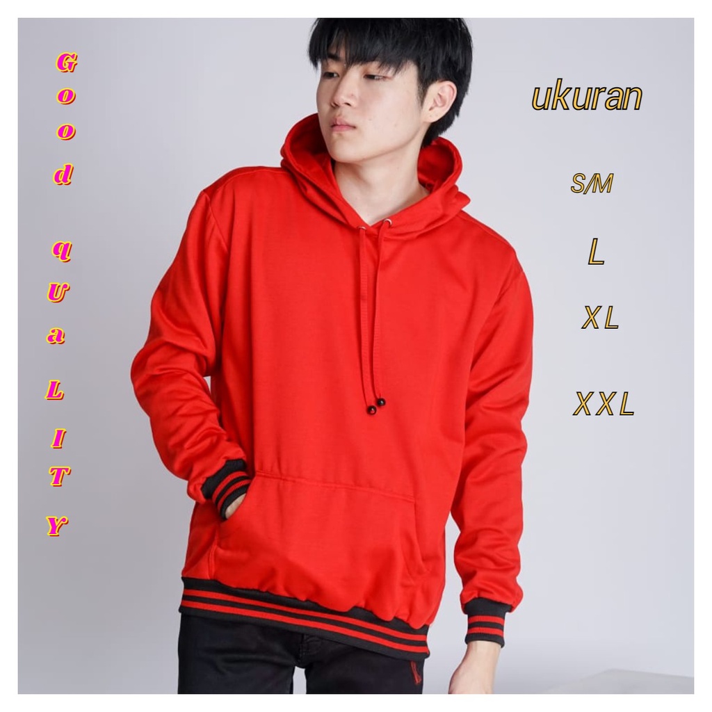 MUKZHOP - Sweater Hoodie BASIC MERAH