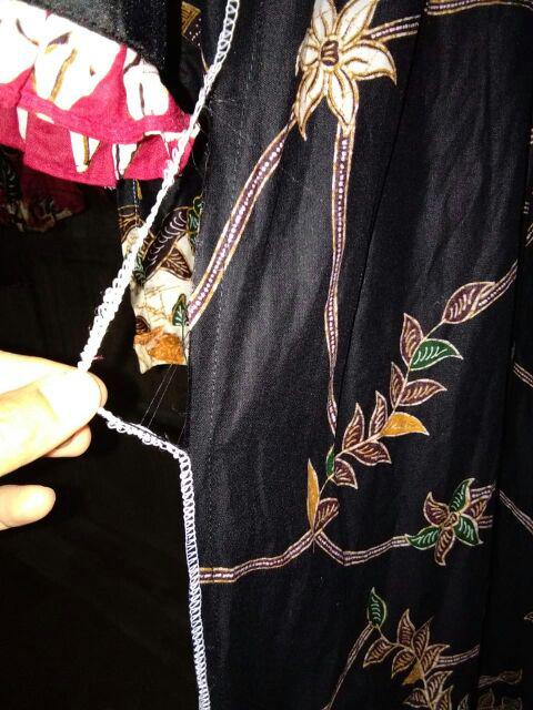 Qnunbatik Batik Keluarga/family Gamis Muslim Adelia Madura Hitam