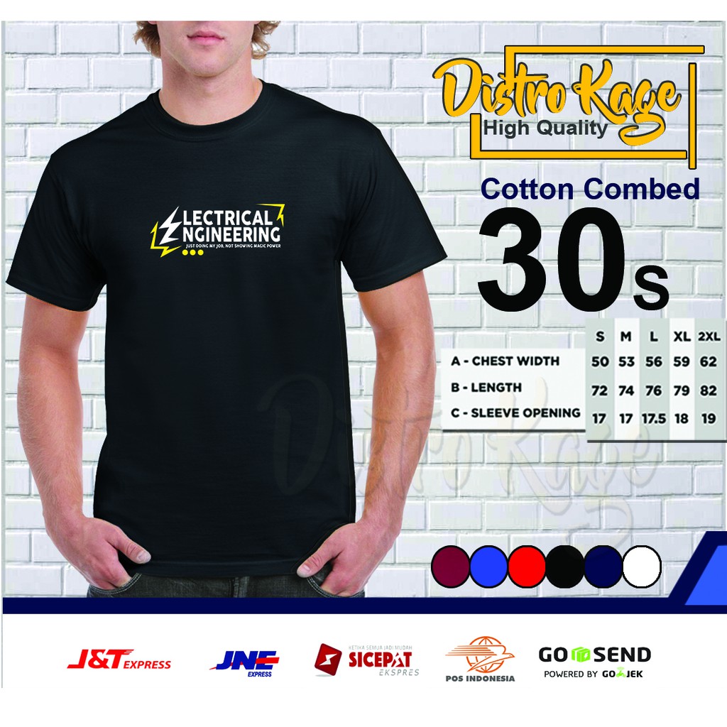 Baju Kaos Pria Electrical Engineering Teknik Teknisi Listrik Magic Power Tukang Listrik PLN Unisex