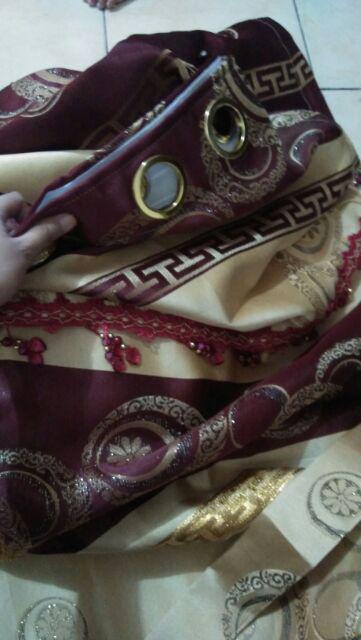 Gordyn Gorden Hordeng Prada (pr) Bunga Garis Emas