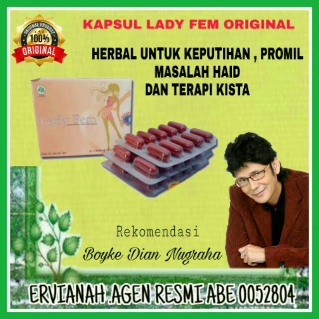 Ladyfem solusi keputihan,gangguan haid,kista,program hamil100% ori pt pt ABE mid 0052804