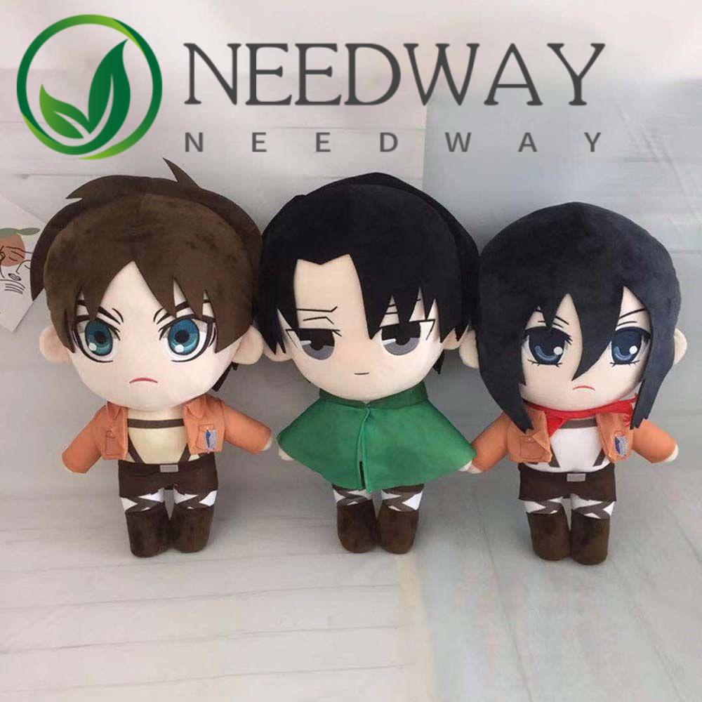 Needway  20cm Attack on Titan Anime Plush Dolls Plush Toys Figure Toys Ackerman Soft Stuffed Levi Ackerman Eren Jaeger Plush Pillow Stuffed Toys