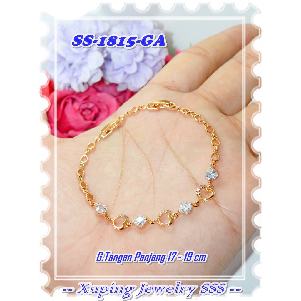 Gelang Kaku Lapis Emas 18K SS-1815-GA Gold Merek Xuping Original