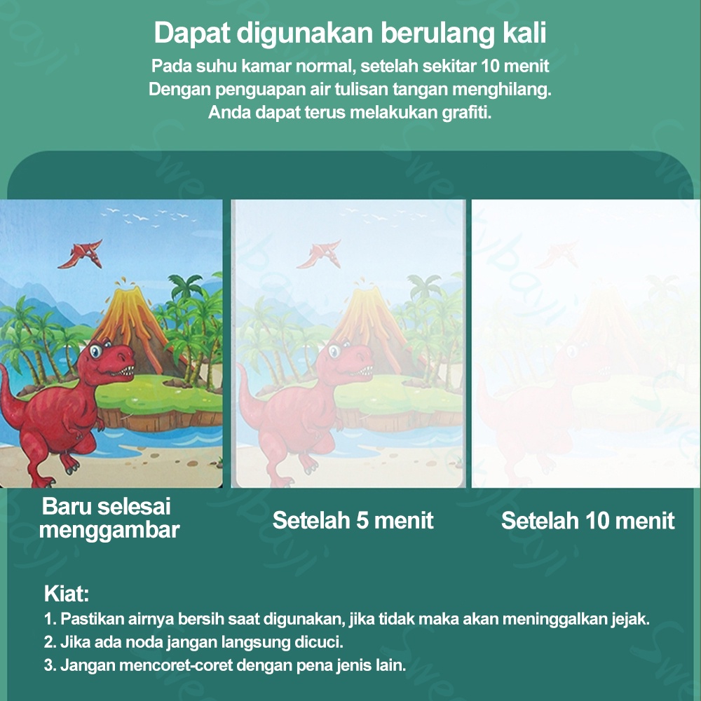 SweetyBayi Magic water drawing painting book mainan edukasi Buku gambar mewarnai anak Souvenir ultah ulang tahun anak Stationery alat tulis sekolah