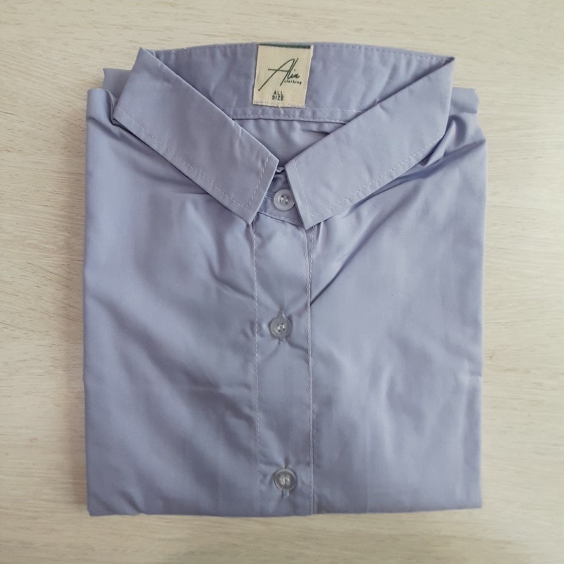 Ariska Shirt by Alia clothing kemeja wanita polos-Soft blue