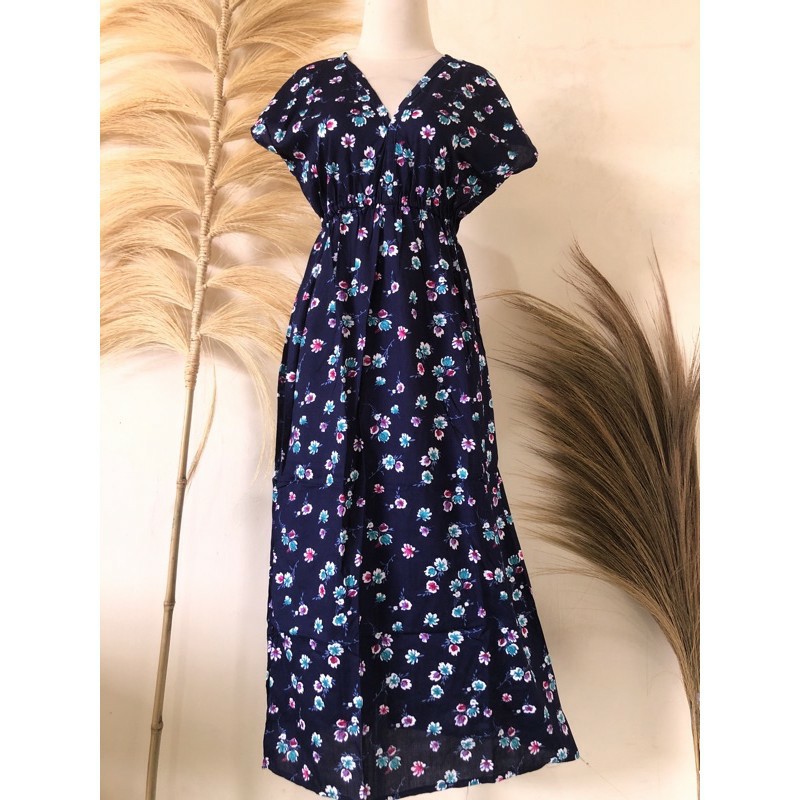 Dress Manohara Bali Panjang Mawar-Semanggi Navy