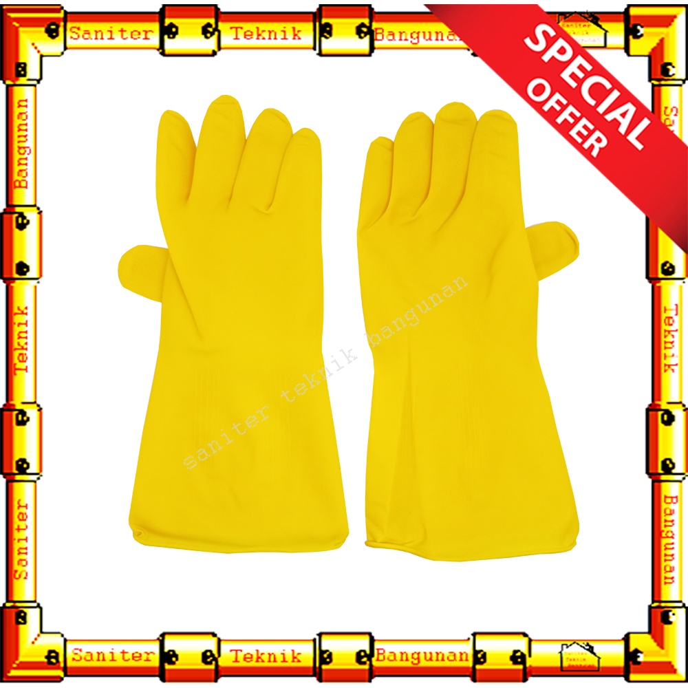 Sarung Tangan Karet Bintik Latex Size L Rubber Gloves Anti Air