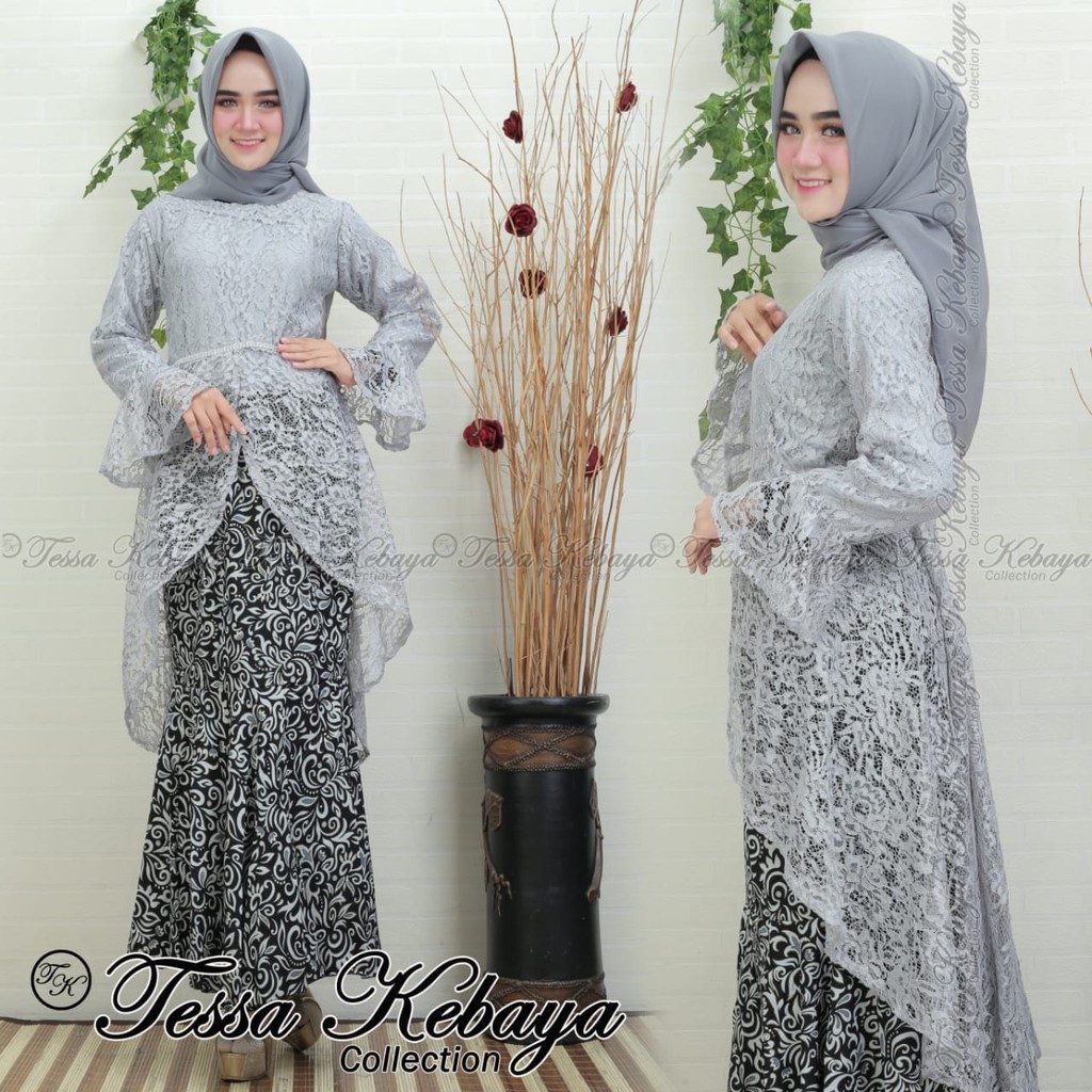 SB Collection Stelan Kebaya Ria Blouse Pita Brukat Dan Rok Duyung Maxi Jumbo Batik Wanita