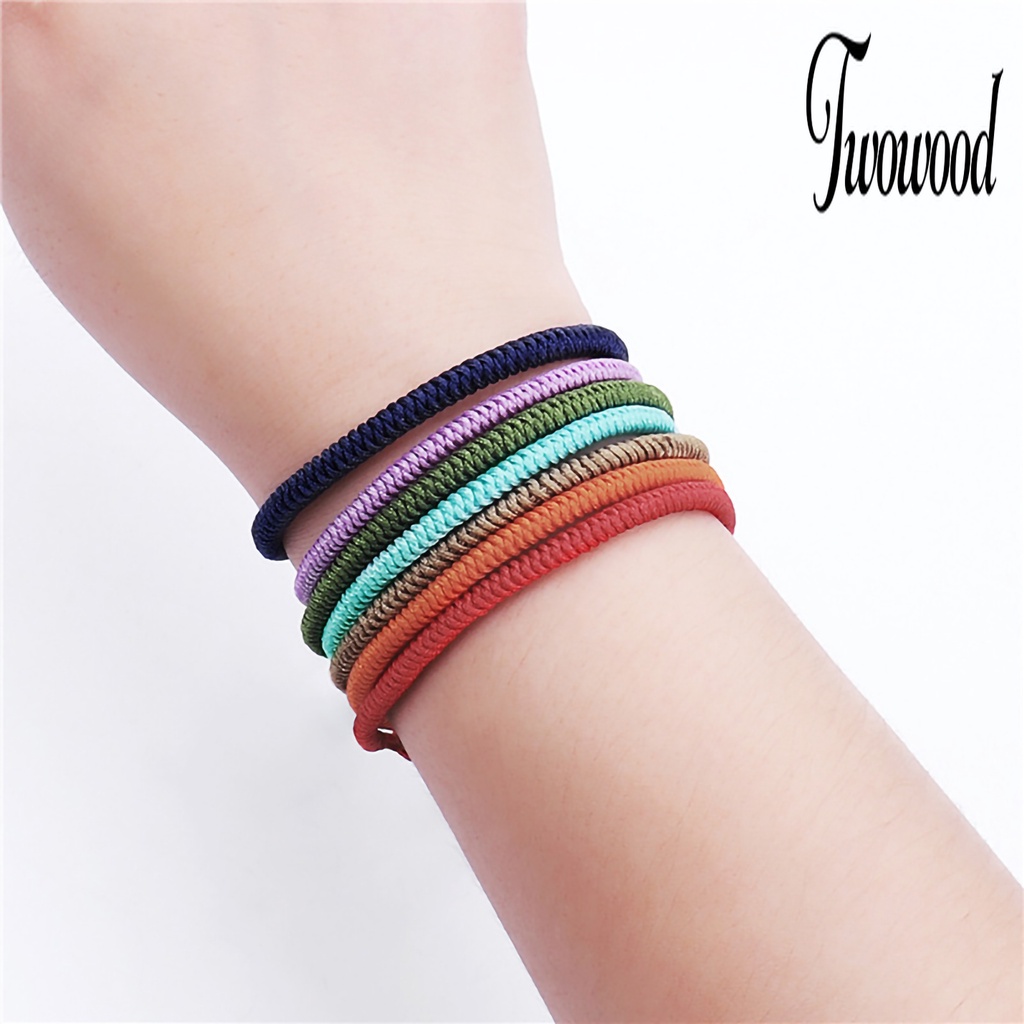 Gelang Tali Kepang Handmade Warna Solid Untuk Unisex