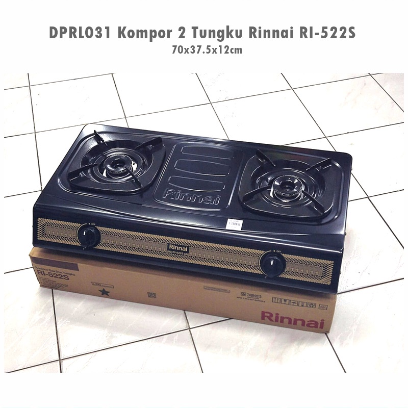 DPRL031 Kompor Hitam RI-522S Rinnai 2 Tungku