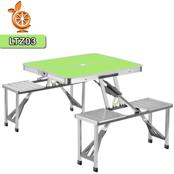 C0D NMeja Kursi Lipat Piknik Aluminium Portable Meja Makan Lipat Multifungsi Portable Picnic Table &amp; SeatsMeja Lipat Meja Makan/Meja Piknik Portable Full Aluminium