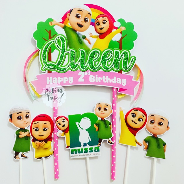 Topper Cake Birthday  Hiasan Kue Ulang Tahun  Nussa Rara