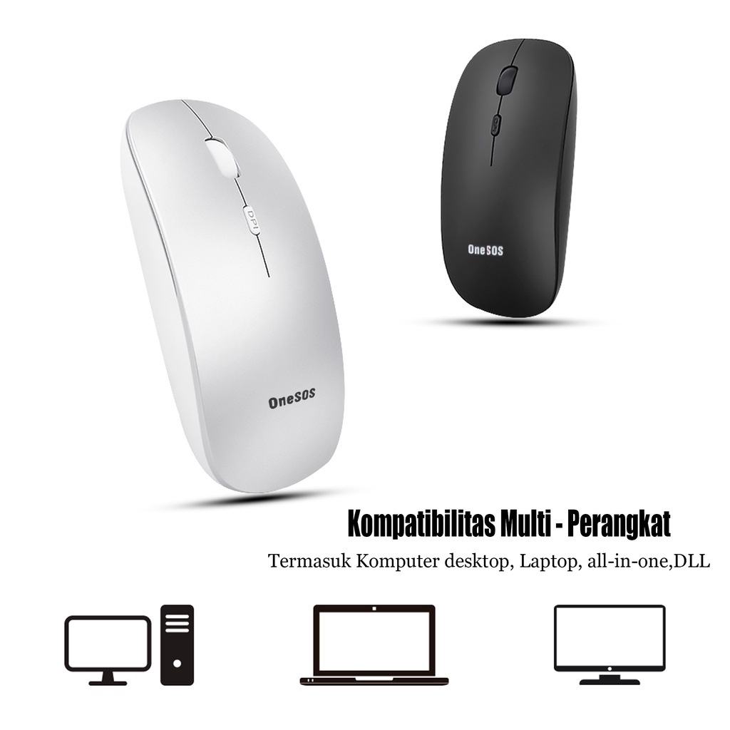 Mouse Wireless Bluetooth Gaming Tanpa Kabel Silent Click Warna Macaron Dengan Desain Minimalis