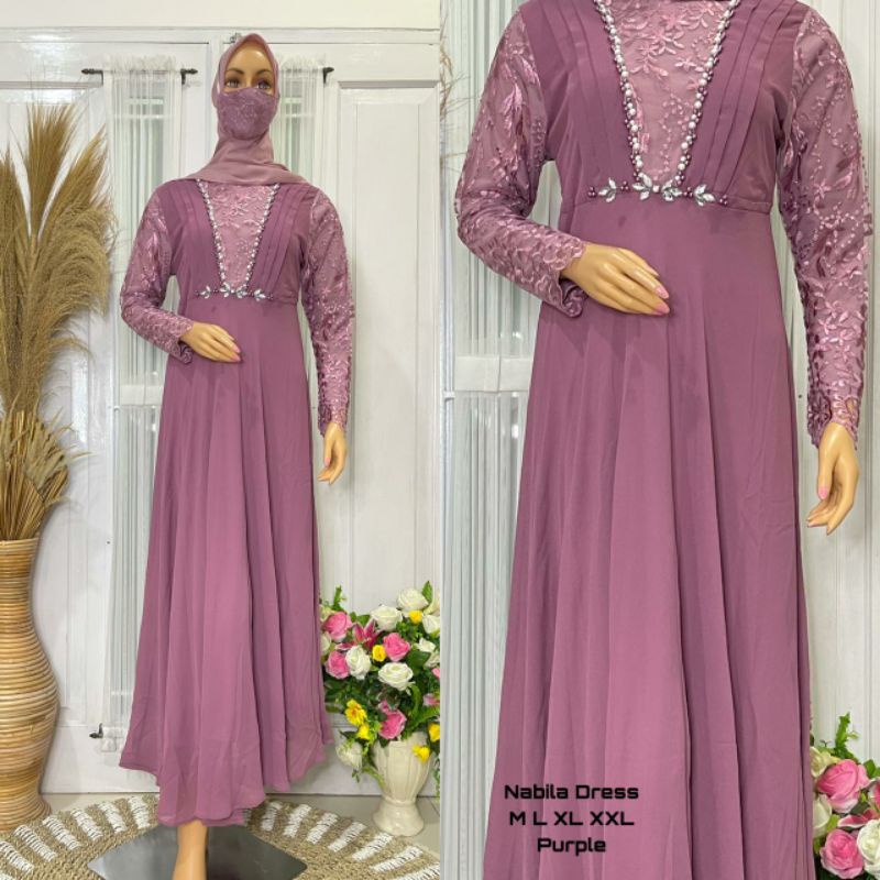 GAMIS NABILLA (free masker) // GAMIS PESTA TERABARU // GAMIS KONDONGAN TERBARU // GAMIS MODREN MASA KINI // GAMIS WISUDA TERLARIS