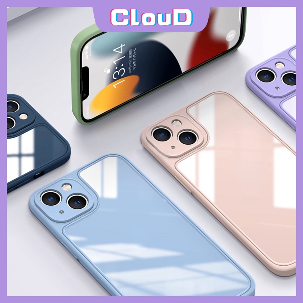 Soft Case Pelindung Kamera Anti Jatuh Warna Polos Untuk iPhone 11 12 13 11Pro Max 12 Pro Max 13 Pro Max