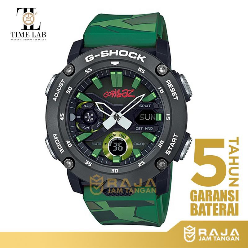 G SHOCK ORIGINAL GA-2000GZ-3A / GA 2000GZ 3A JAM TANGAN PRIA DIGITAL KARET HIJAU