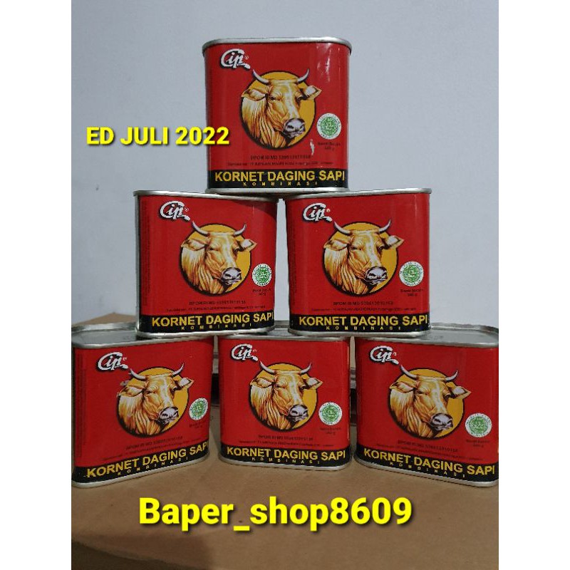 Kornet CIP Persegi  340 gr ED JULI 2022 / Kornet Daging Sapi CIP