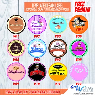 Cetak Stiker Label A3 Vinyl + Half Cut Sesuai Design Pola sticker Label Makanan Sudah Termasuk Cutting