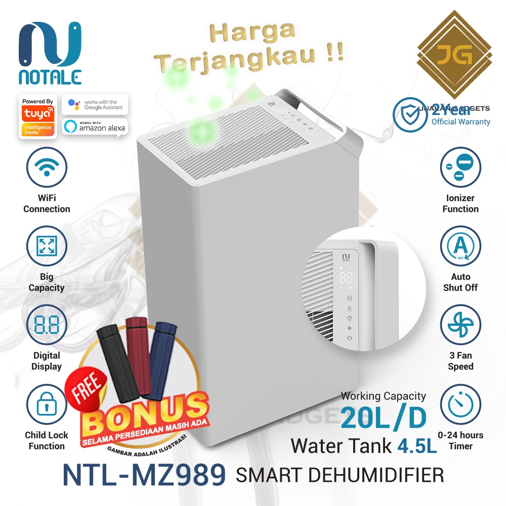 Dehumidifier Notale Milzu Smart Dehumidifier 20L/hari - Garansi Resmi