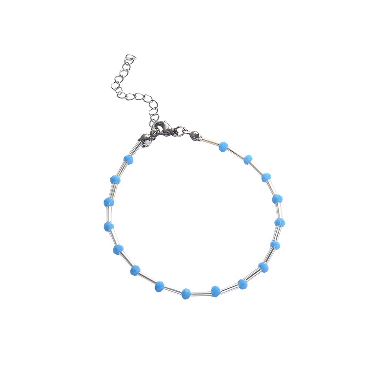 Gelang Tangan Manik-Manik Biru Simple Untuk Wanita