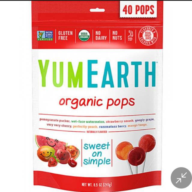

Organic Yumearth Organic pops 40 pops