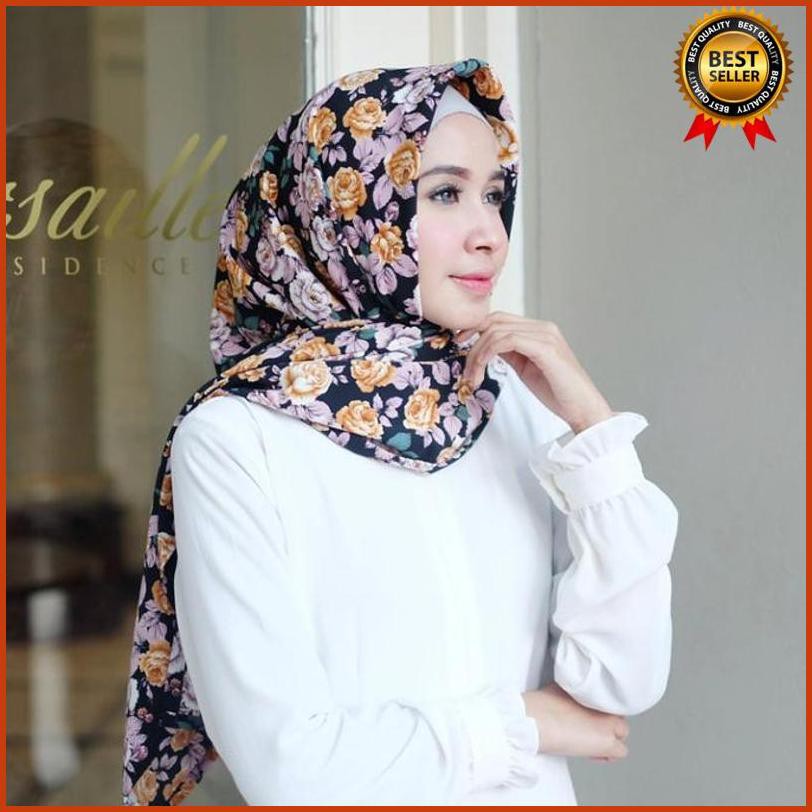 ˜472( Ph27 Kerudung Hijab Jilbab Segi Empat Motif Bunga Lebar 150 X 150 ¨