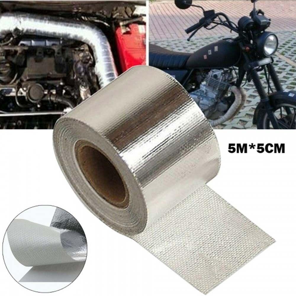 QUINTON Heat Shield Wrap Tape Mobil Motor Sabuk Fiberglass Pipa Knalpot Perekat Diri Stiker