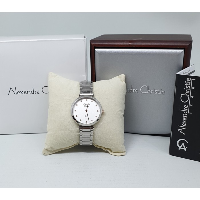 Alexandre Christie Ac 2746 Silver White, Jam Tangan Wanita, Original