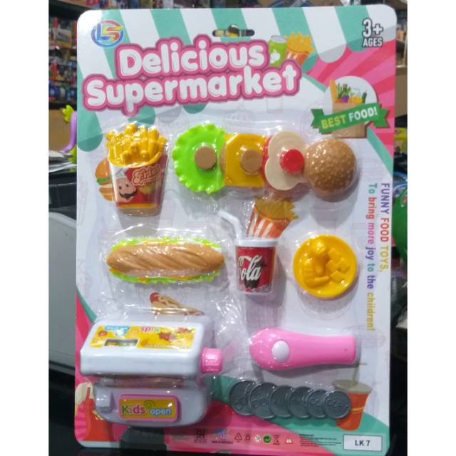 Kasiran Set Mini Plus Burger Sandwich Mainan Kasir Mini