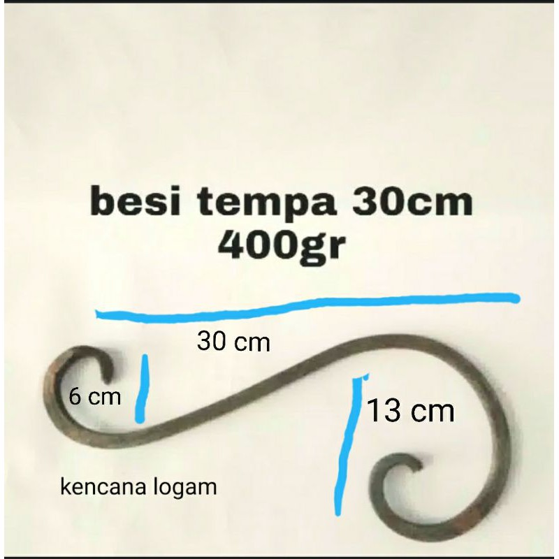 Ornamen besi tempa nako leter S 30 cm berkualitas