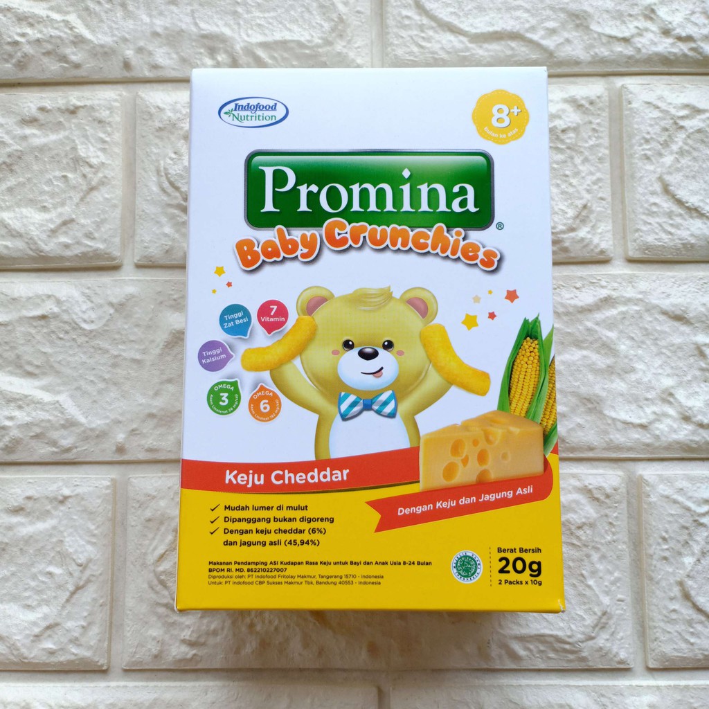 Promina Baby Crunchies Keju Cheddar Rumput Laut Seaweed Krim Ayam Brokoli 20gr Makanan Kudapan Snack Cemilan mpasi Bayi usia 8 bulan