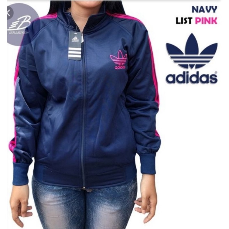 jaket adidas pink navy pria wanita