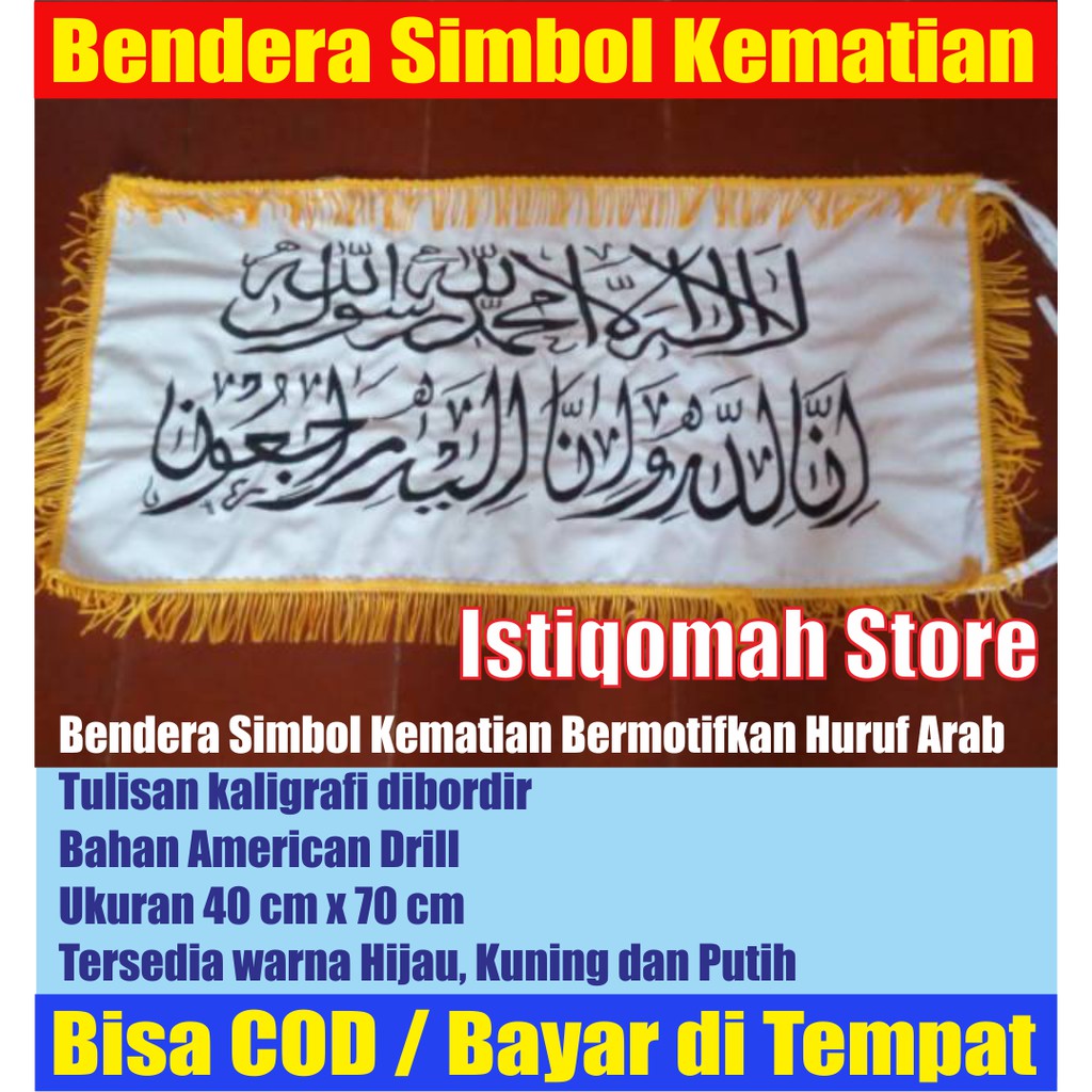 PROMO 1 Buah Kain Tutup Penutup Keranda Jenazah + 1 Bendera Simbol Kematian Full Bordir Bahan Drill