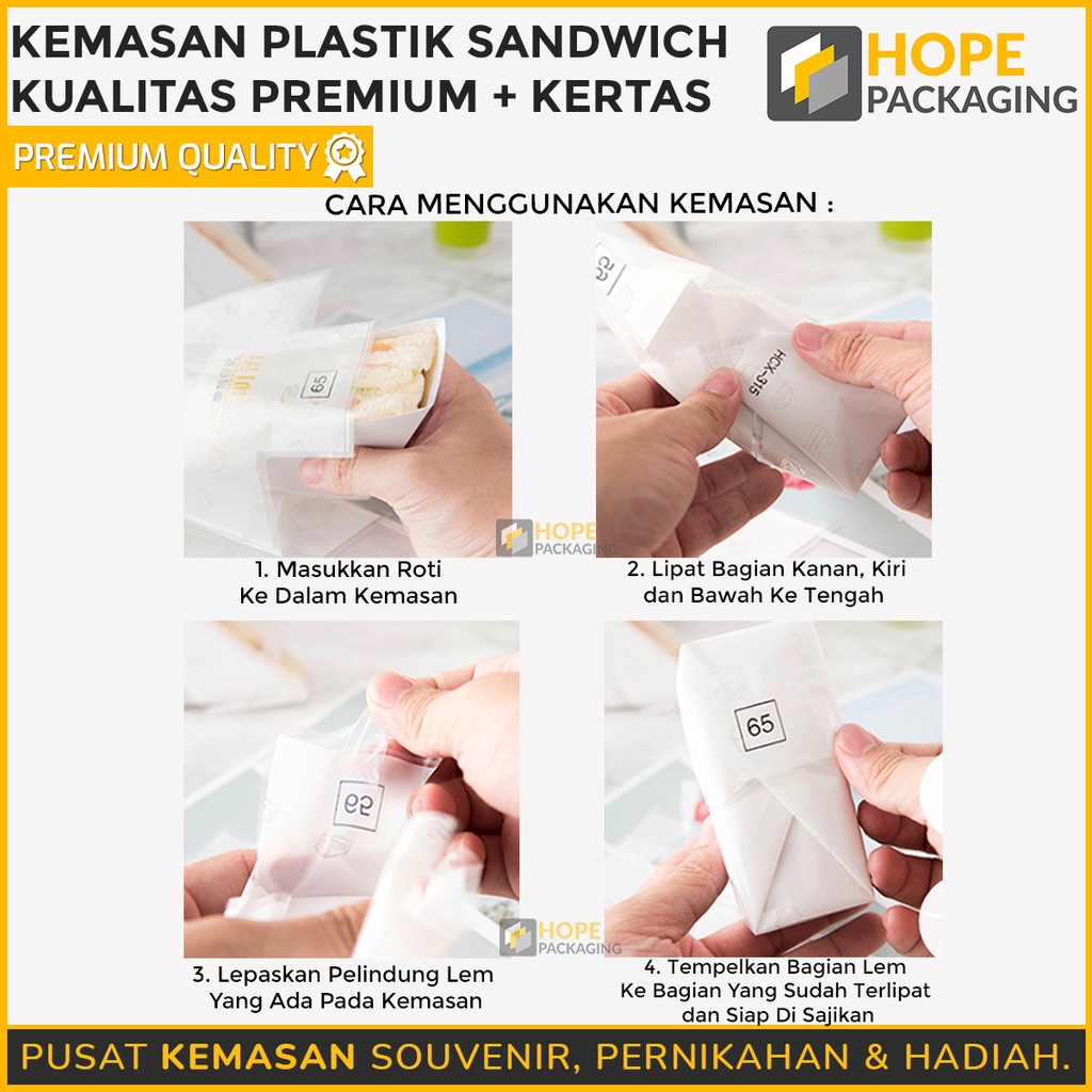 [Isi 5 pcs ] Kemasan plastik sandwich segitiga kualitas premium Tanpa kertas