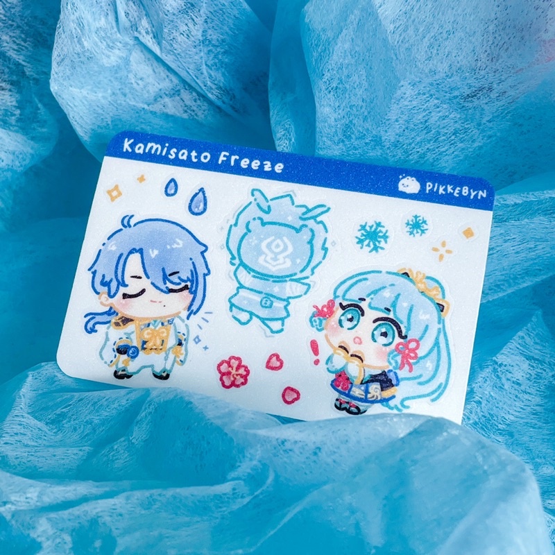 

PIKKEBYN Small Sticker Sheet - Kamisato Freeze
