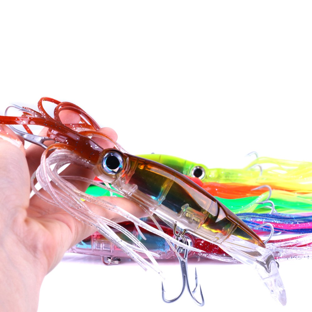 Hengjia 1Pcs 14cm/40g Umpan Pancing Cumi Bentuk Cumi dengan Kail Lembut Fishing Lure Ikan Bait