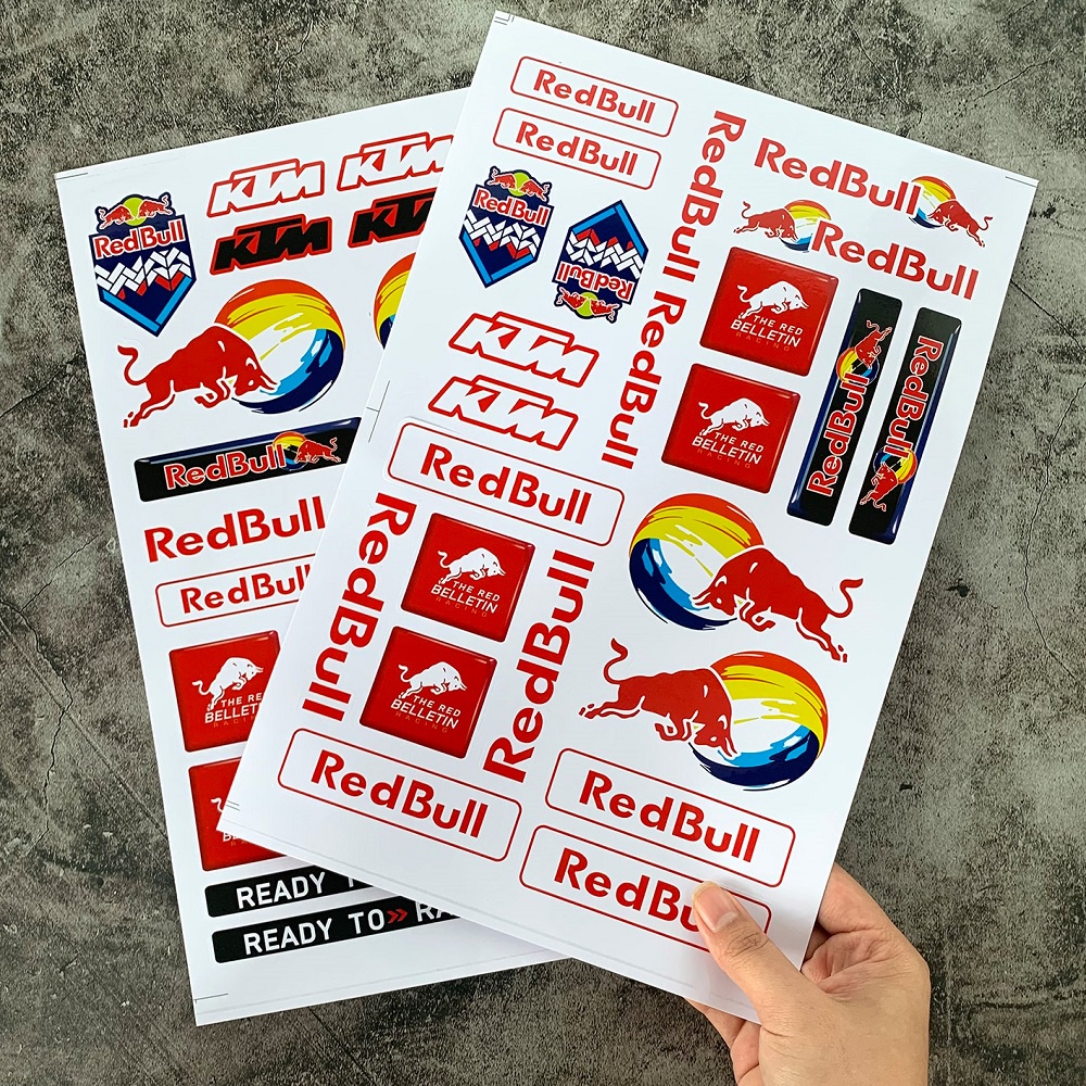 1pc Stiker Redbull &amp; Ktm A4 Moto Gp Untuk Dekorasi Helm Motor