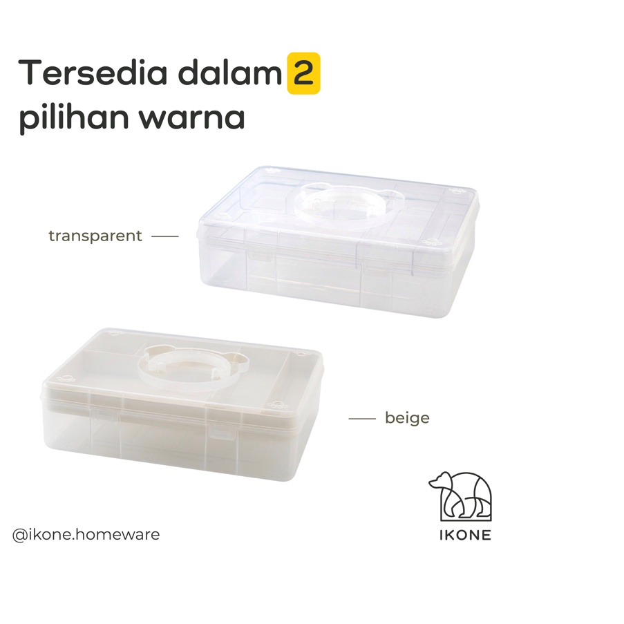 【IKONE】LULU First Aid Kit Box Organizer Tempat Penyimpanan Obat Obat Organiser P3K Organizer Box Kotak Obat Rumah Tempat penyimpanan Obat Rumah Kotak Obat P3K