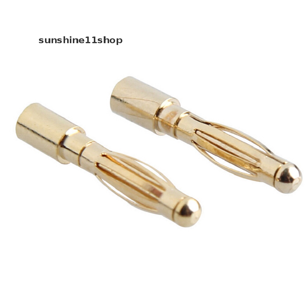 Sho 10 Pasang / Set Konektor Kabel Banana Plug 2mm Untuk RC N