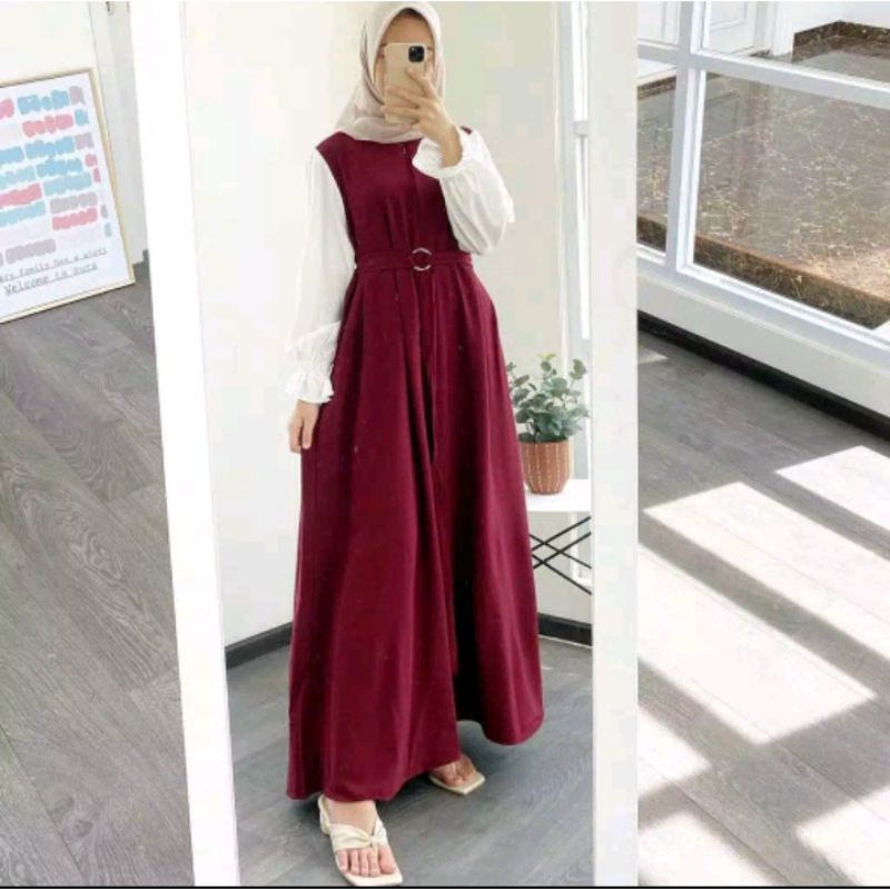 BIANCA DRESS/Gamis Dress Terbaru 2022/Bianca Maxi/Gamis Remaja Dewasa/Gamis kekinian/Korean Style