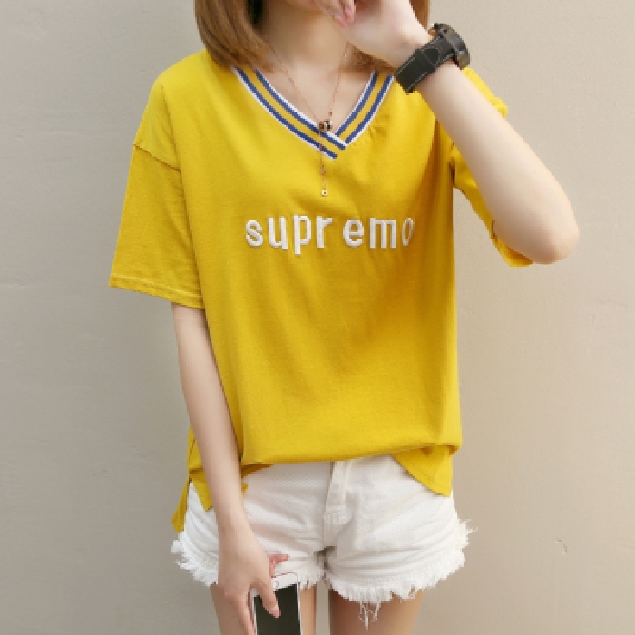 2021 Kaos  T shirt Wanita  Dengan Model Lengan Pendek Dan 