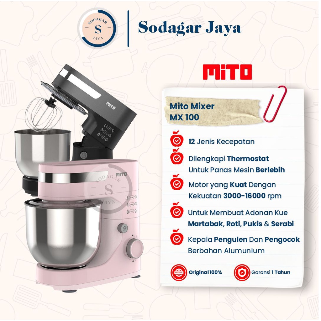 Mito Mixer Adonan Croffle Bakso Pizza Frozen Waffle Pastry