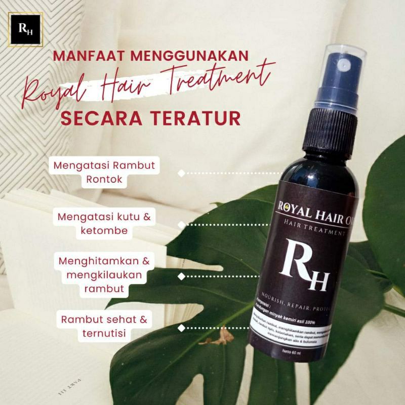 RH Royal Hair Treatment minyak kemiri asli 100% merawat rambut lembut anti rontok