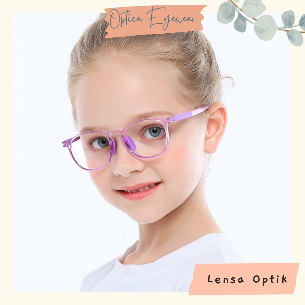Kacamata Anak Antiradiasi Kualitas Optik Bentuk Kotak